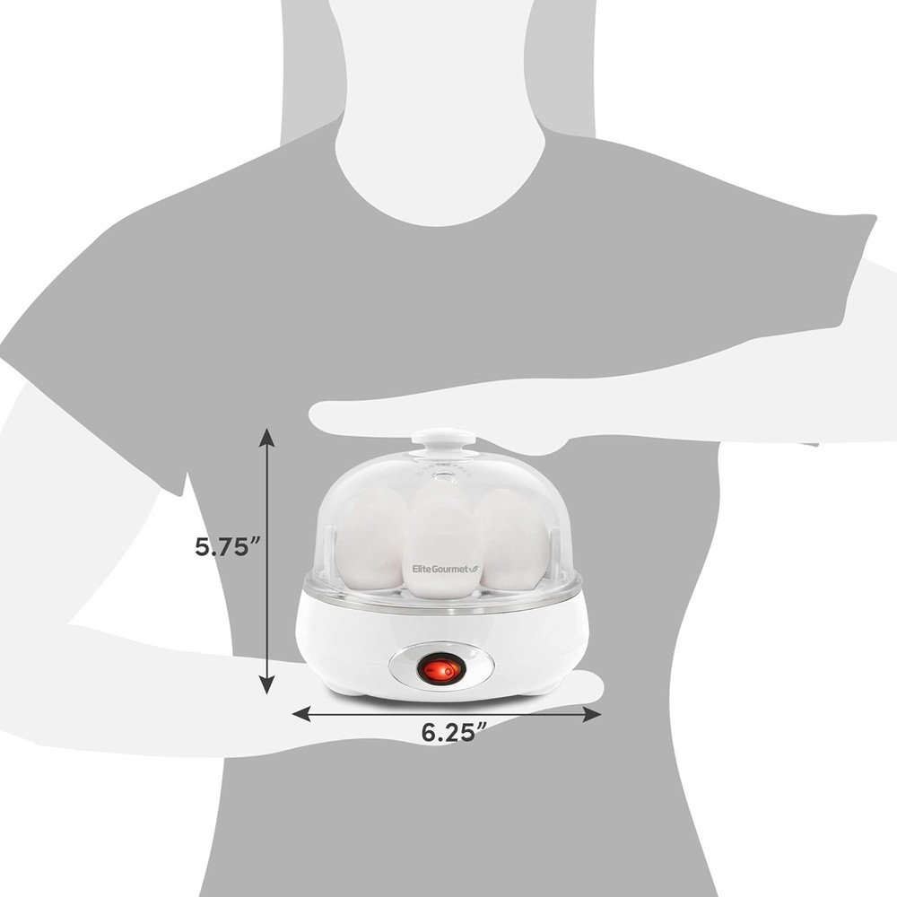 Automatic Egg Cooker with Auto Shut-Off, Buzzer & 7 Egg Capacity, Classic White