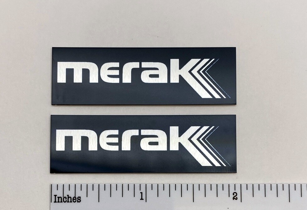 Merak Speaker Grill Badges PAIR Custom Made Silver Aluminum