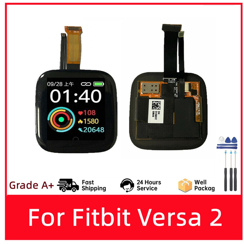 For Fitbit Versa 2 FB507 Smartwatch LCD Display Screen Digitizer NFC Replacement