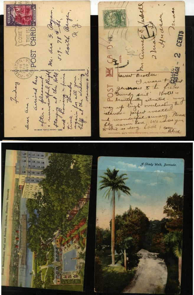 Bermuda   2 color  post  cards  , one postage due     HC0323