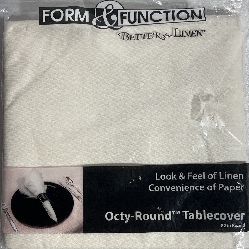 Round Table Cover Form & Function Better Than Linen White 82” New
