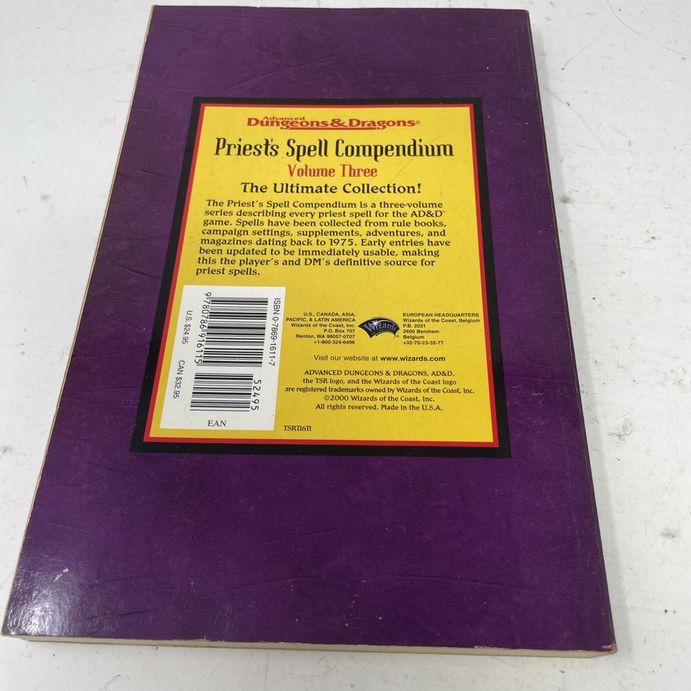 Priest's Spell Compendium Volume Three 3 Advanced Dungeons & Dragons TSR RARE