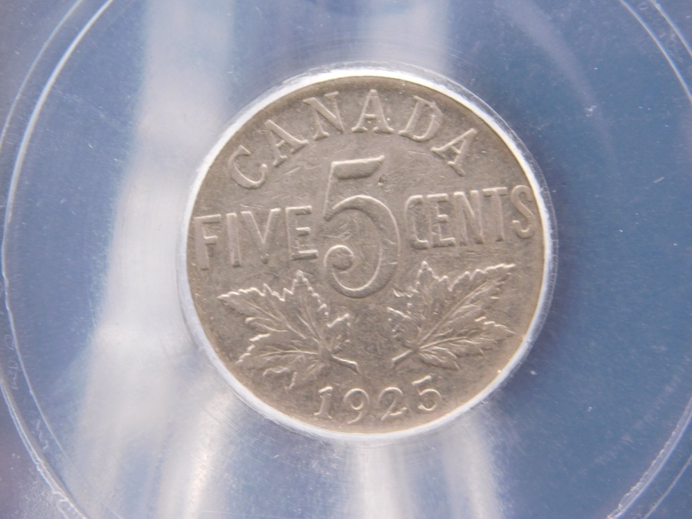 1925 CANADA FIVE CENT ICG GRADED VF25 (BT1260)