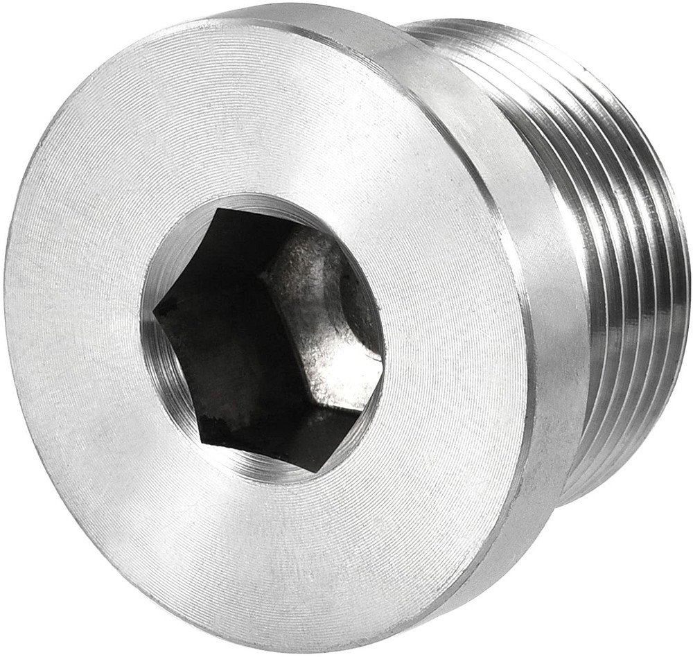 SS304 Inner Hex Head M10x1 Pipe Fitting Plug for Terminate Pipe Ends 2PCS