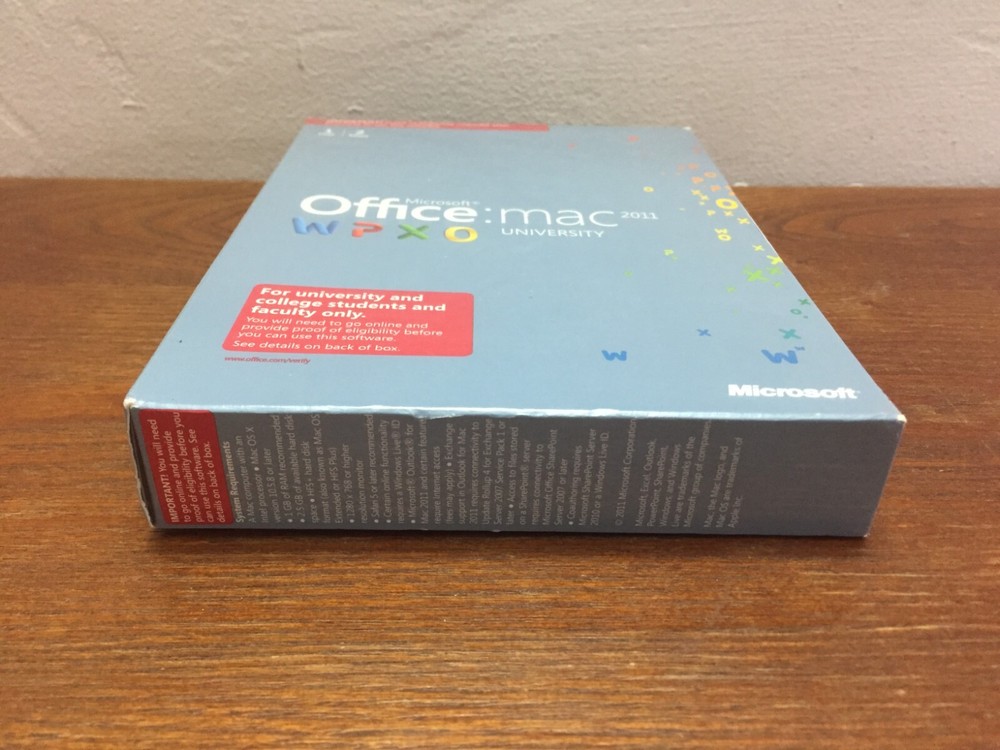 Microsoft Office University 2011 Mac Full Version Academic WPXO - New - Sealed