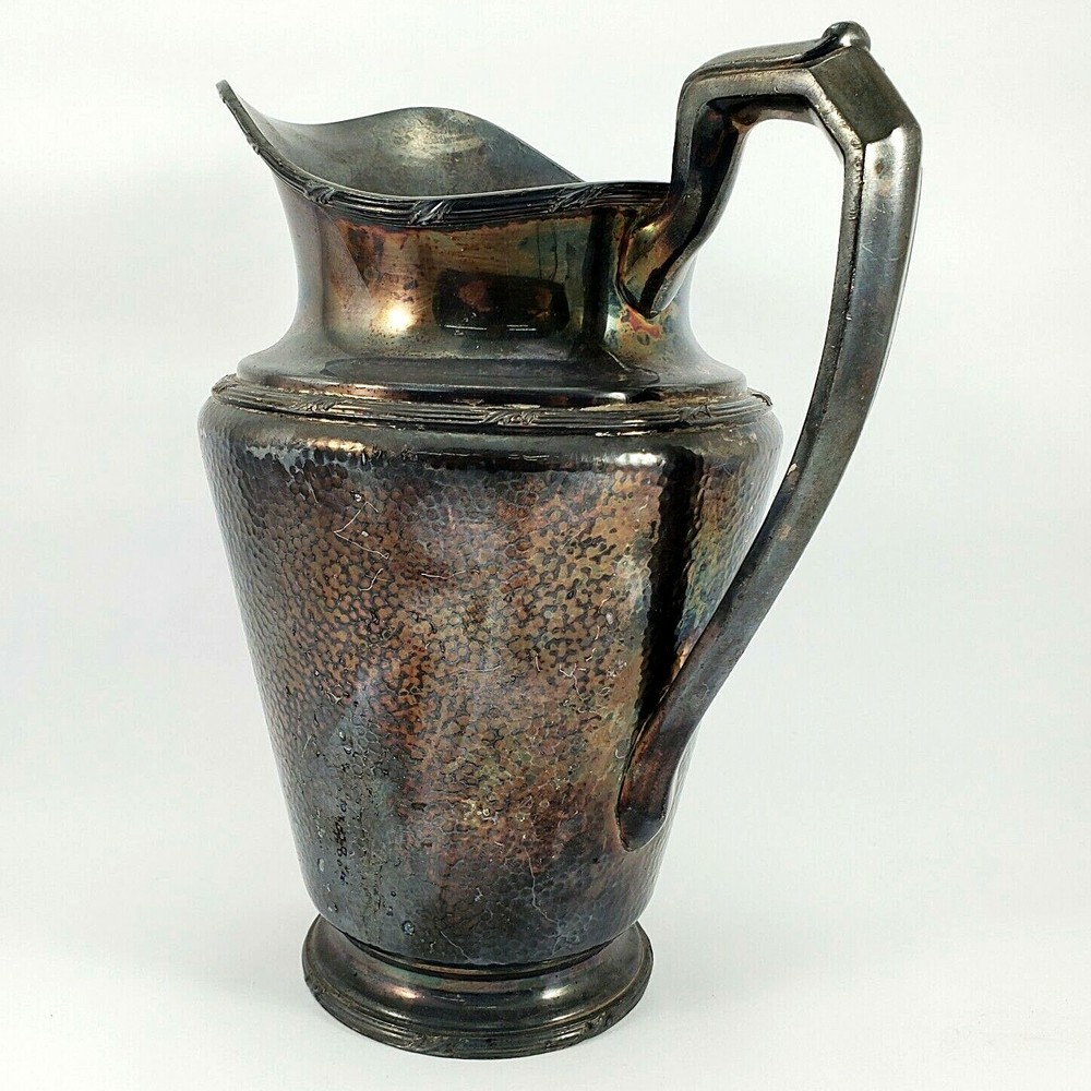 Vintage 1928 Reed & Barton Water Pitcher Hammered Surface Pattern 5585