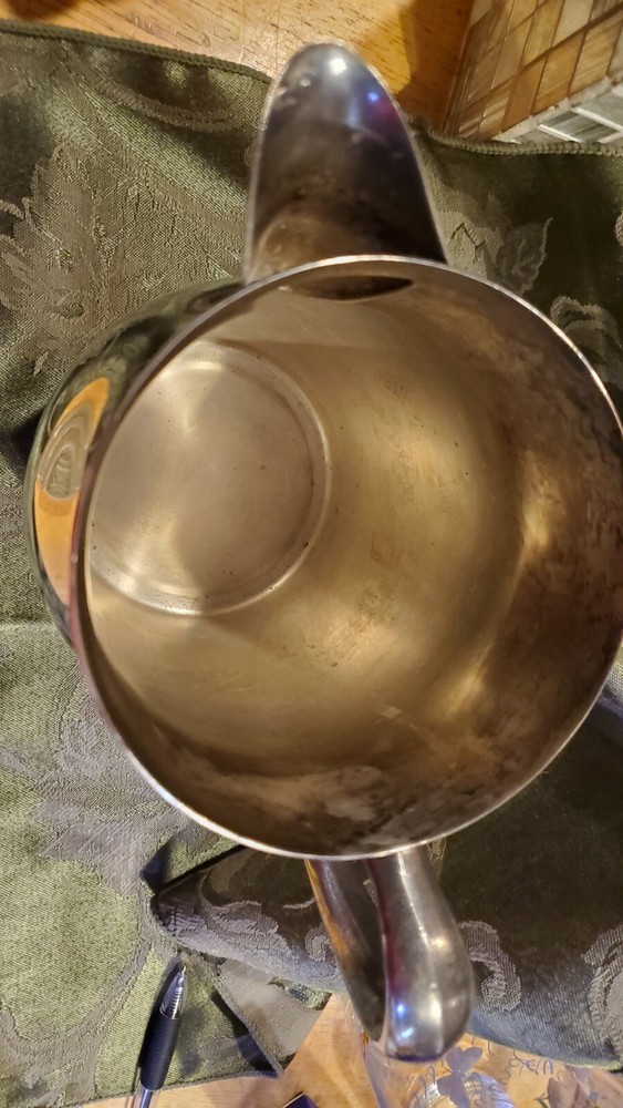 VINTAGE SHERIDAN SILVER ON COOPER WATER PITCHER 7”