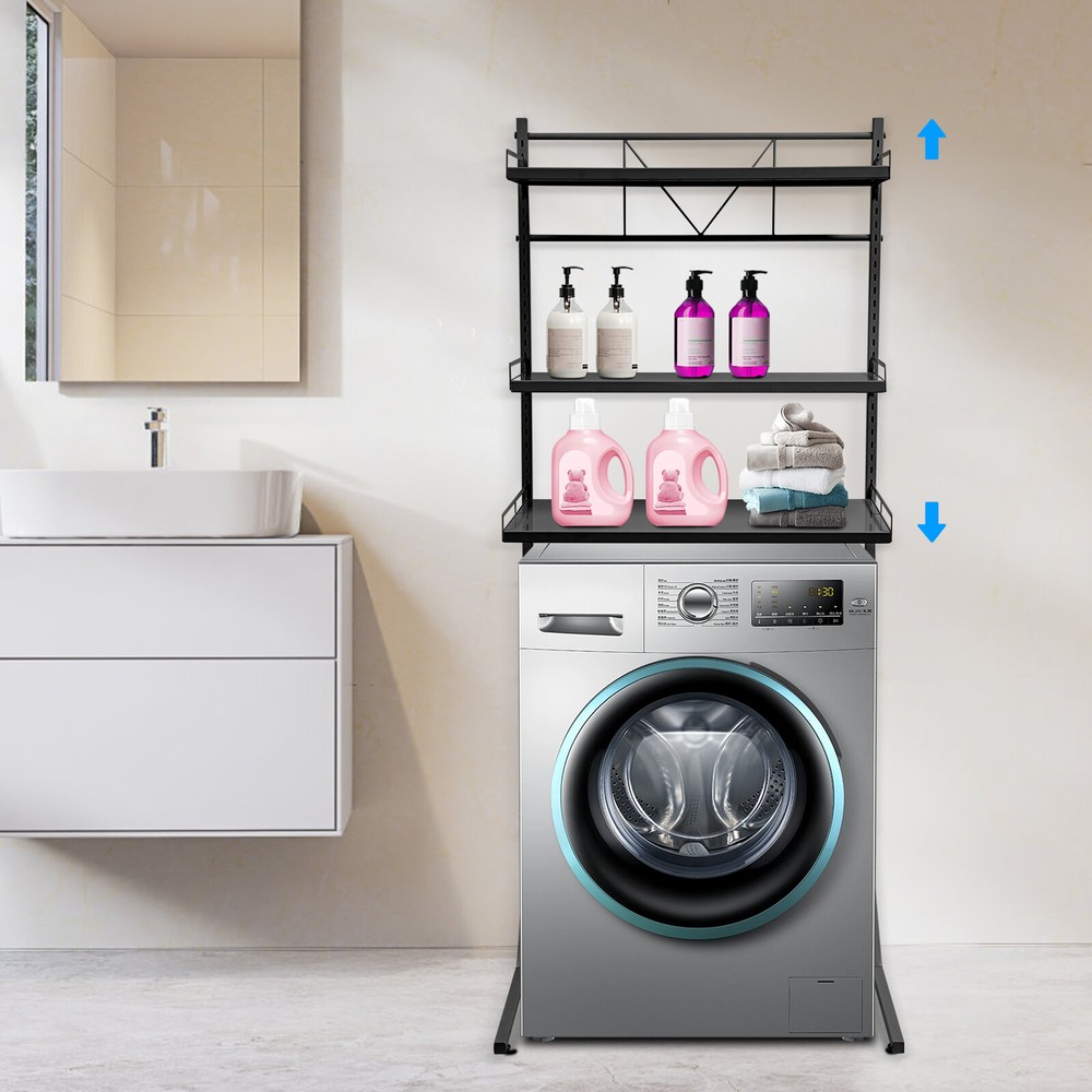 3 Tier Multi-functional Washing Machine Shelf Space Saving Washing Machine Shelf