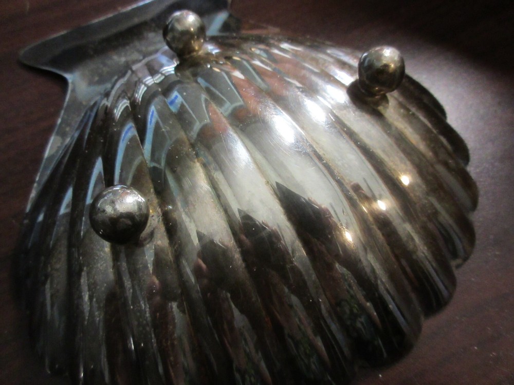 Mexico 2 Sterling Silver Shell Footed Dish Bowl Tarnish 1950s