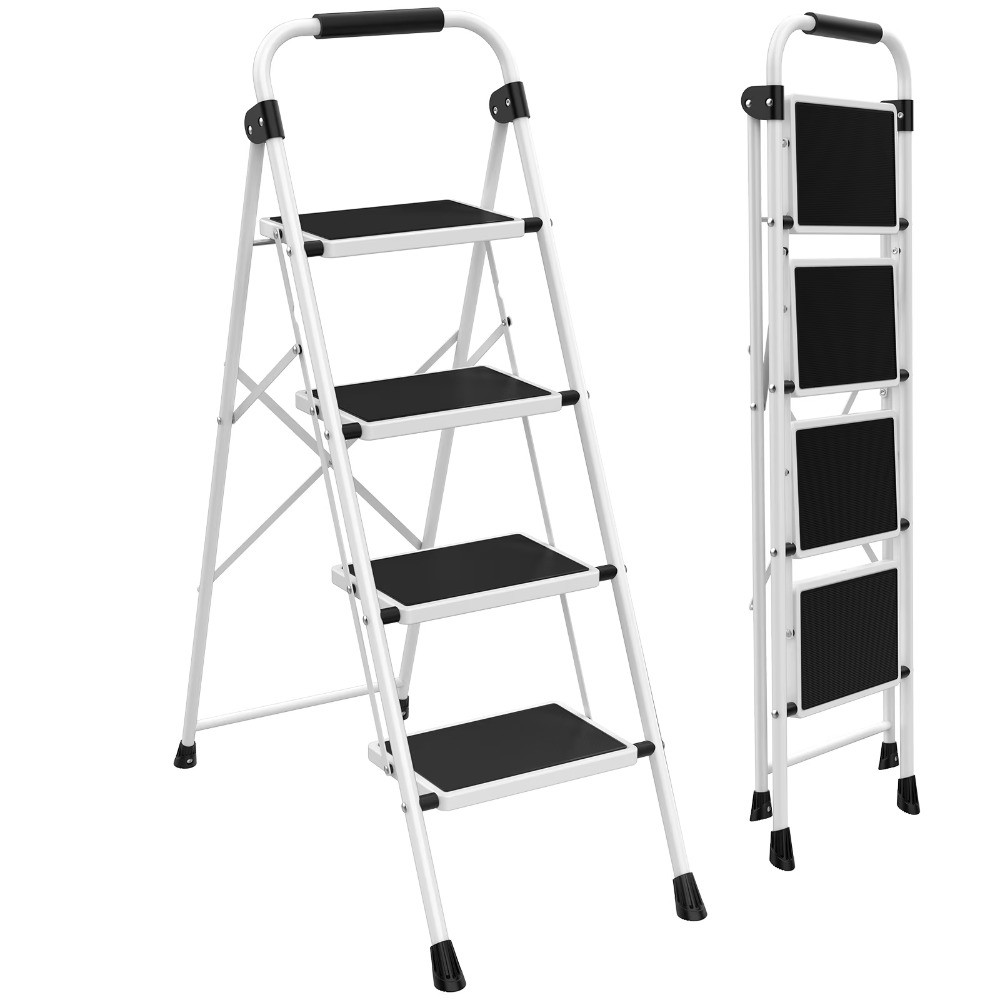 Ultra-Thin Folding Step Stools 330 lbs Capacity, 2-Inch Thin for Storage