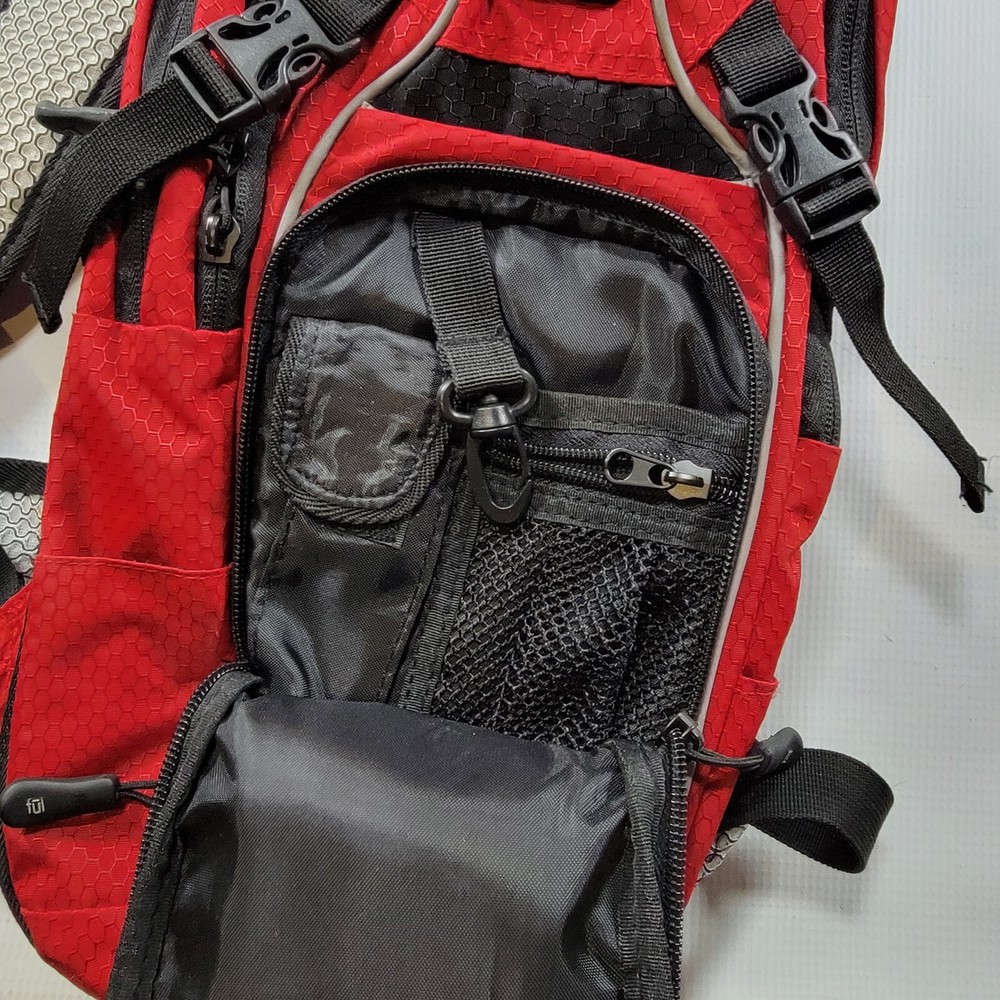 Ful Hydration Backpack Red Black Hiking Pack No Bladder Outdoor