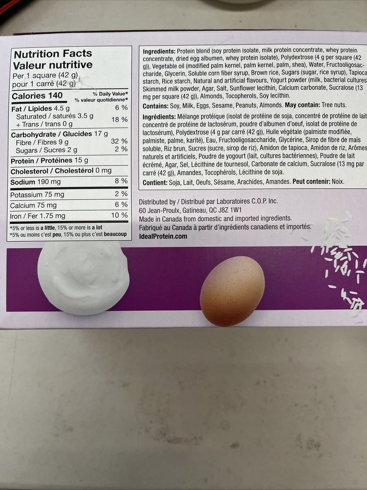 Ideal Protein Vanilla Crispy Squares BB 09/30/2026