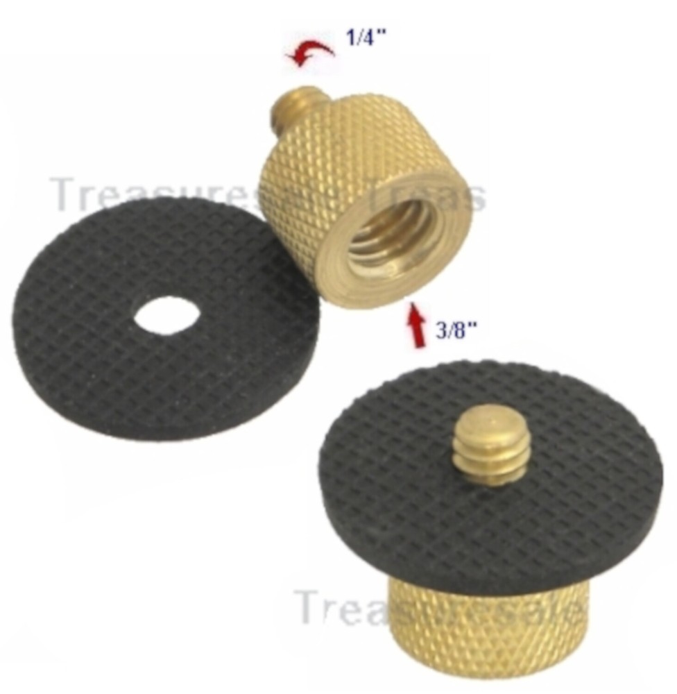TWO 3/8" to 1/4" Tripod Thread Reducer / Adapter Brass