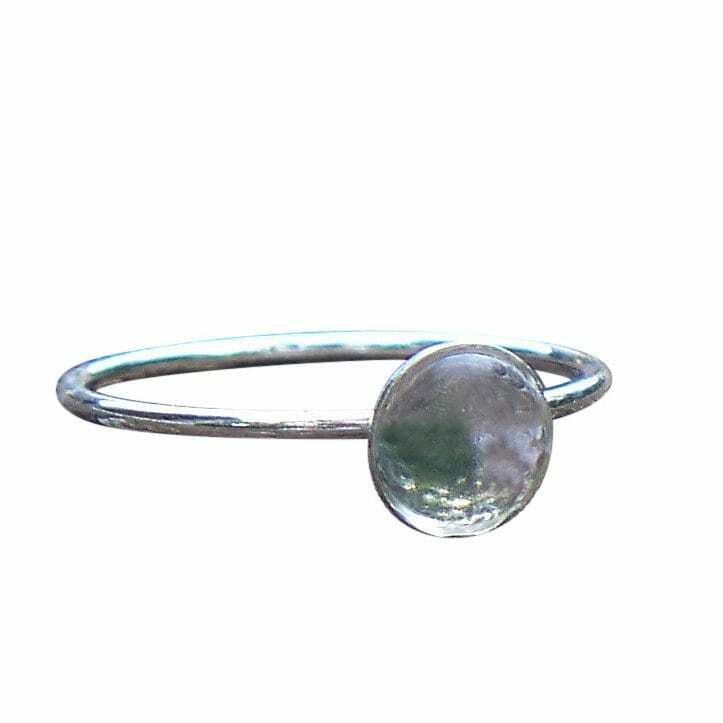Recycled Milk Bottle and Sterling Silver Stacking Ring