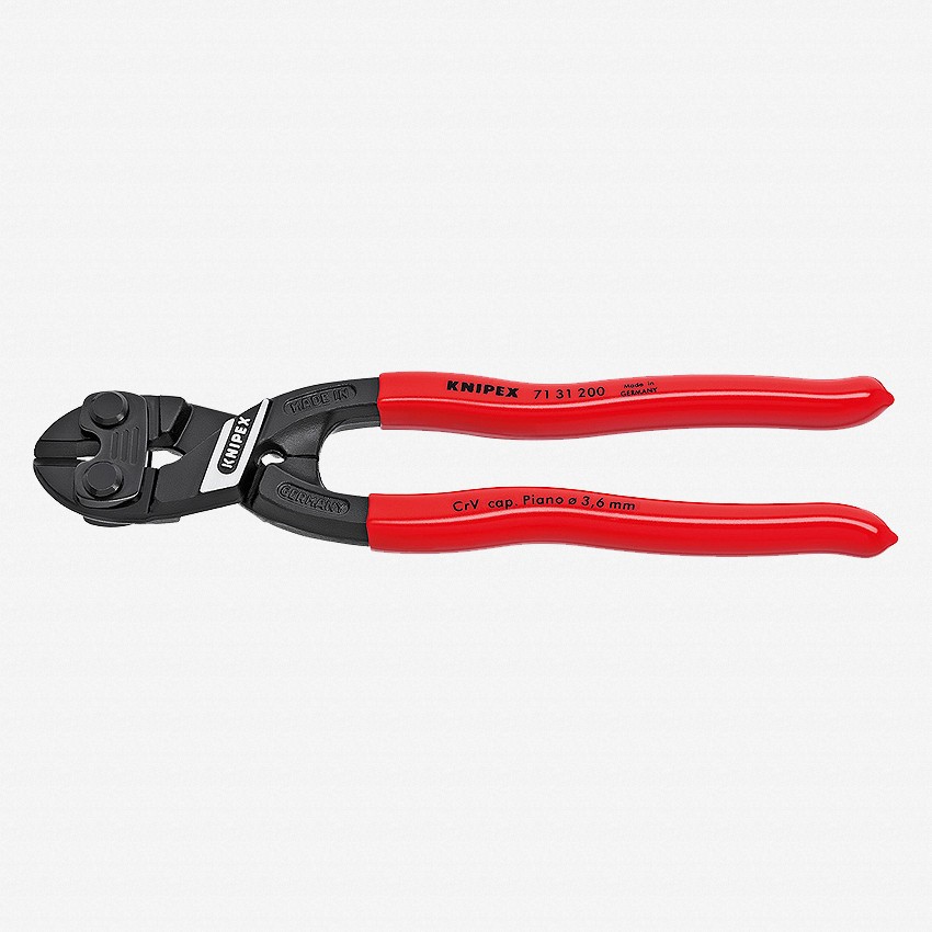 Knipex 8" Cobolt Compact Bolt Cutters Recessed Blade - Plastic Grip