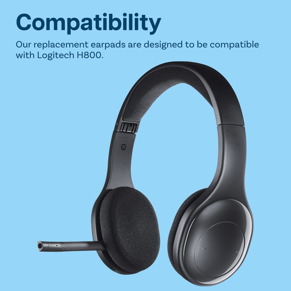 Replacement Ear Pads for Logitech H800 - Black