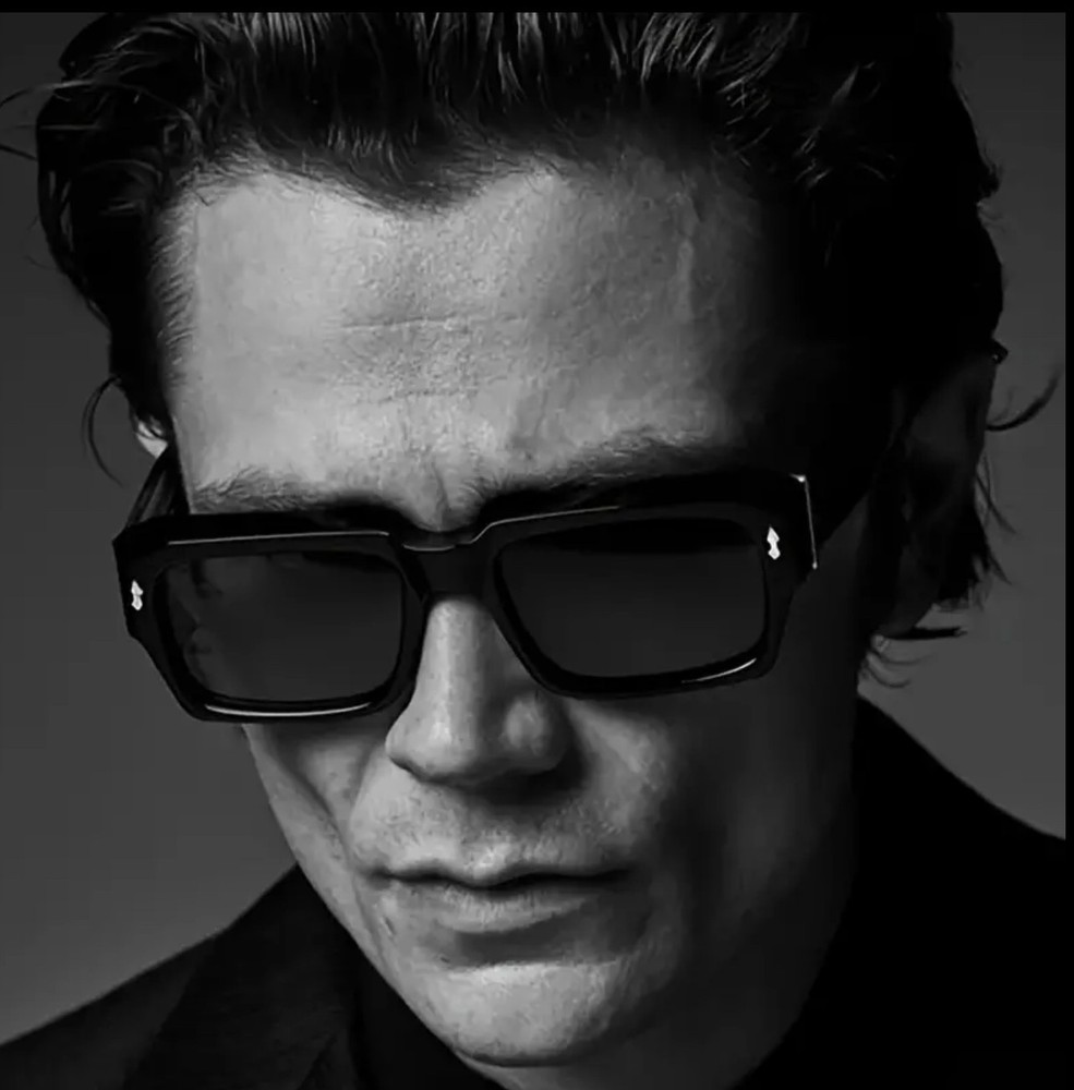 Men Sunglasses Classic Brown Lens Rectangular Thick Frame Casual Shades Elegant