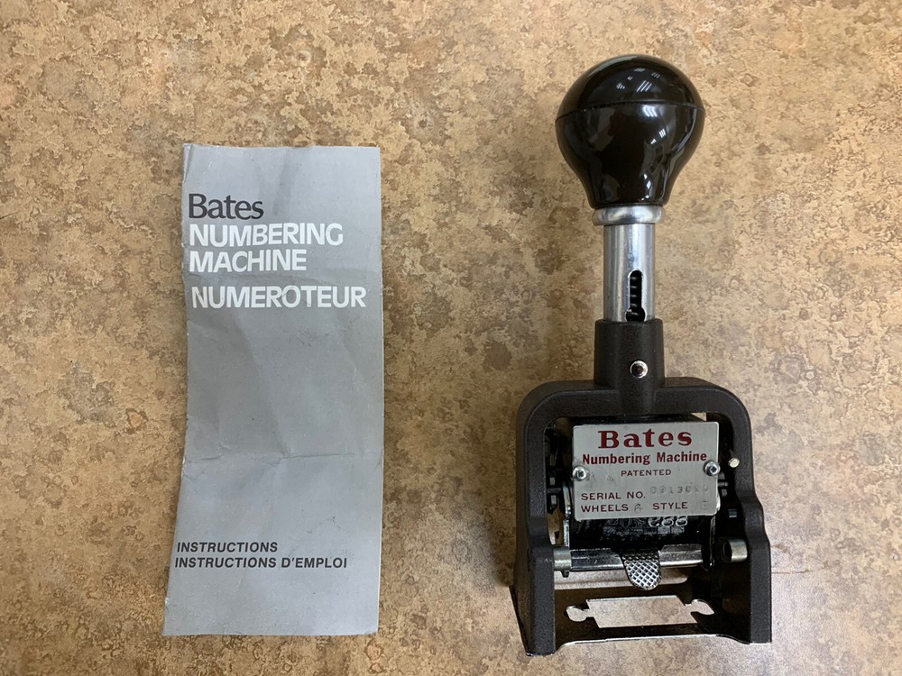 GBC Bates Numbering Machine 6EMULT-DC with box and instructions