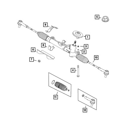 Mopar 68201098AA Steering Tie Rod Nut Hex