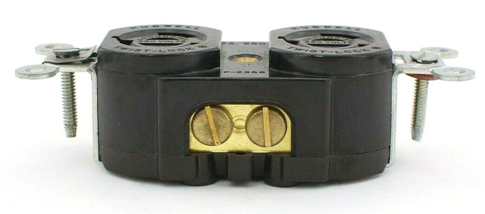 Hubbell P-2356 Black Duplex Receptacle