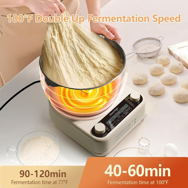 Automatic Dough Mixer W/ Fermentation Function Stainless Steel Kneader Machine