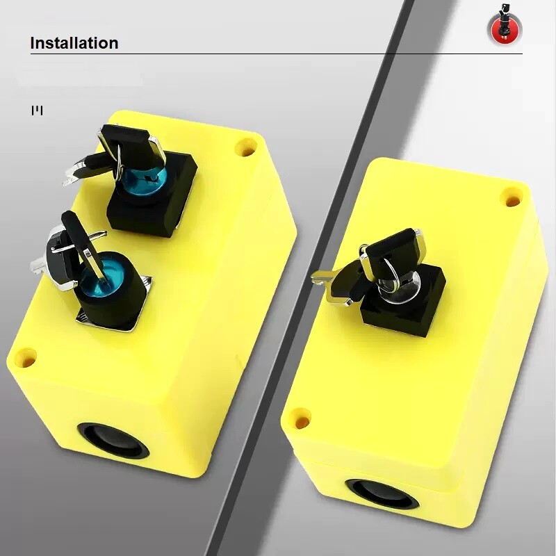 16mm IP40 2/3Position Lock Switch Maintain/Return Square Plastic Key Switch 2key