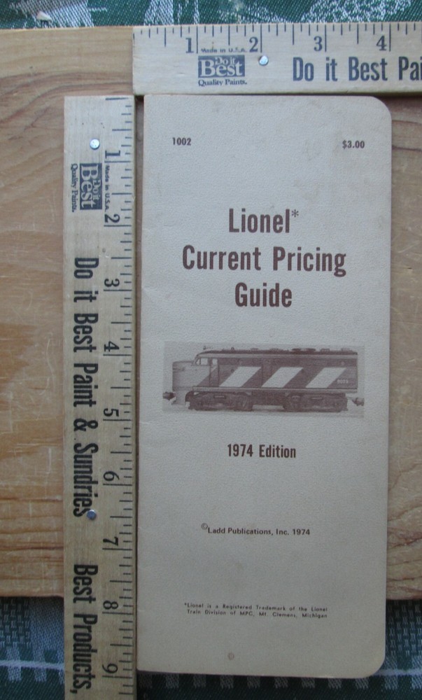 lionel current pricing guide 1974