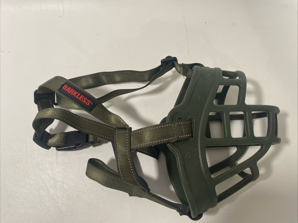 BARKLESS Dog Muzzle, Soft Basket Silicone Muzzle, Prevents Biting, Size 6