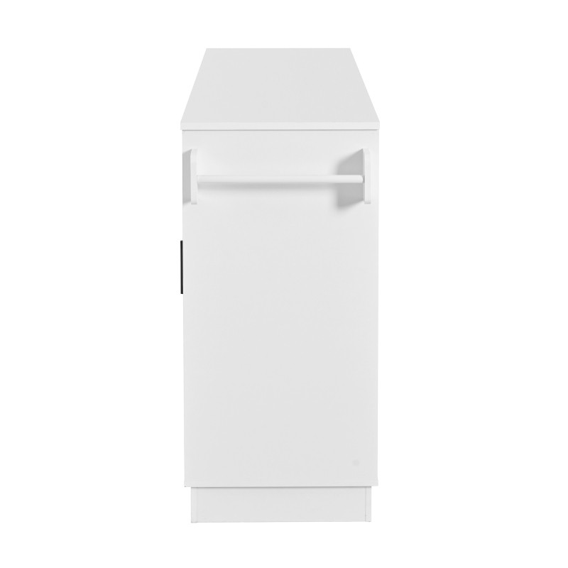 Fluted Buffet Sideboard Cabinet with Storage, Adjustable Shelves, Modern White