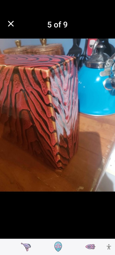 Art Van Container/Vase Red Ceramic