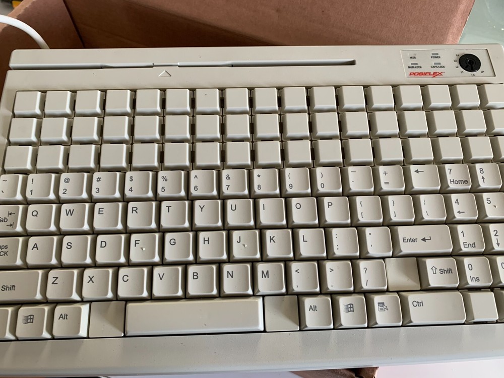 POSIFLEX KB3200 AT INTERFACE PROGRAMMABLE KEYBOARD WITH MAGNETIC STRIPE READER