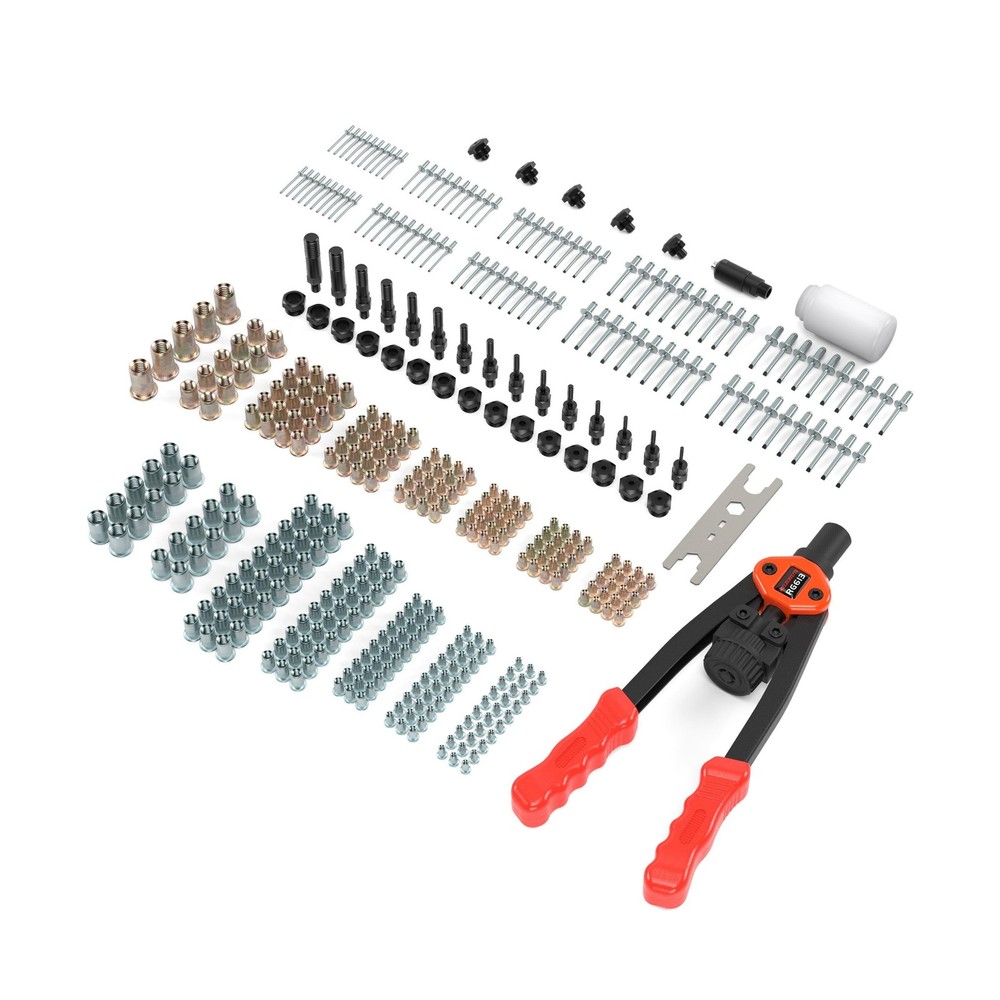 Dual-Function Rivet Nut Tool Rivet Gun Kit Including 405 pcs Rivet Nuts Blind...