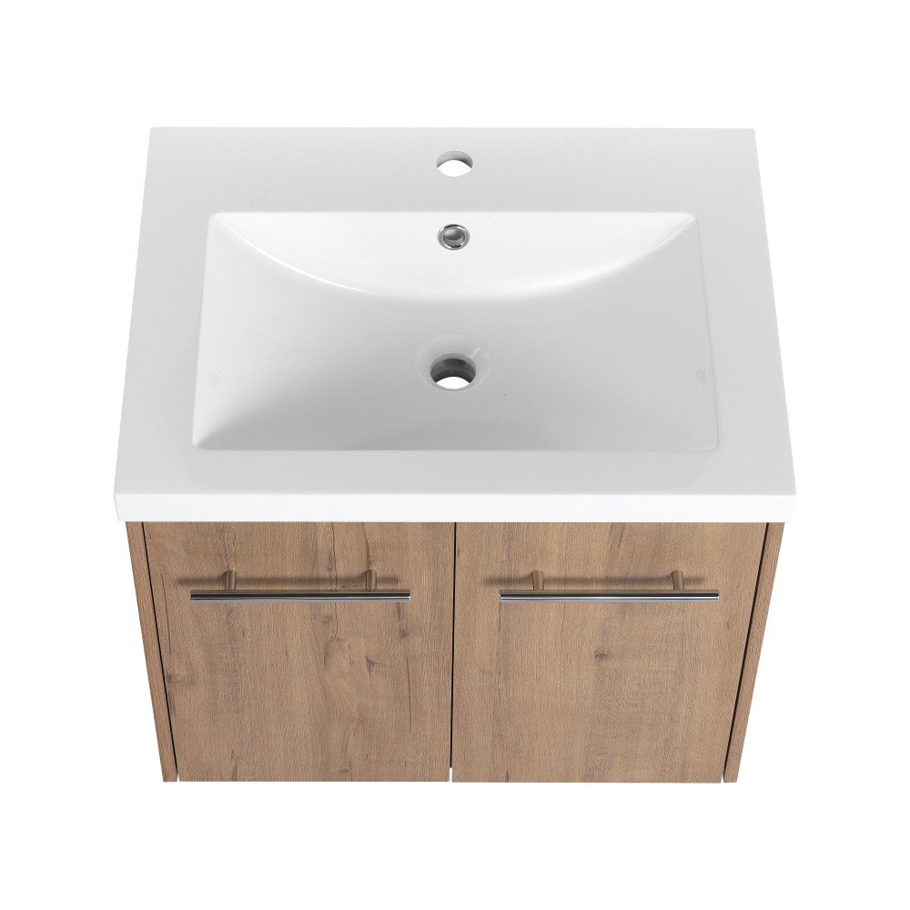 Bathroom Vanity with Sink Features Soft-Close Doors Floating Design