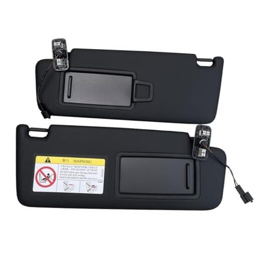 Black Front Sun Visor Panel with Makeup Mirror for VW Golf 7 MK7 Sunshield