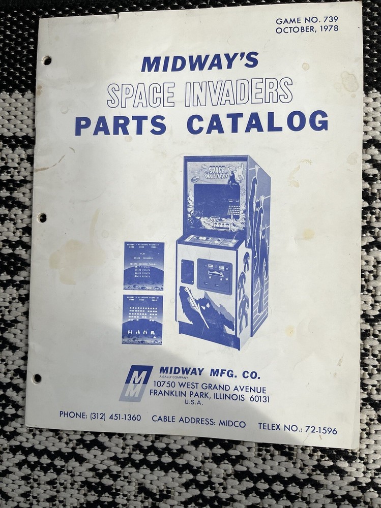 Midway Space Invaders Parts Catalog And Schematics All