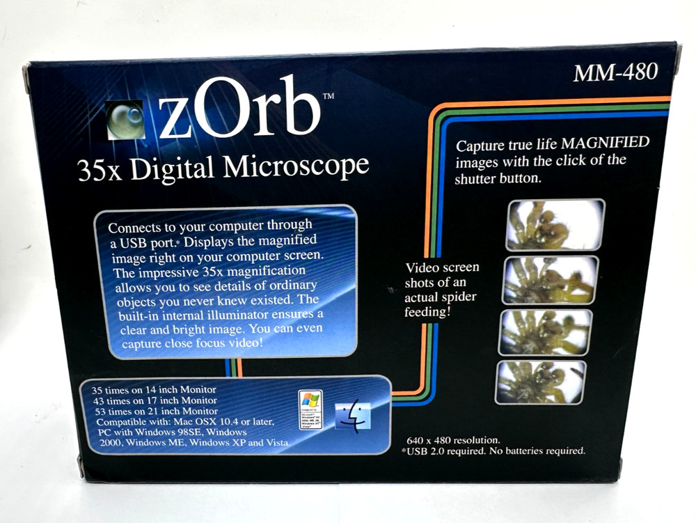 Carson Zorb 35X Digital Microscope MM-480 Integrated Camera and Video PC/MAC