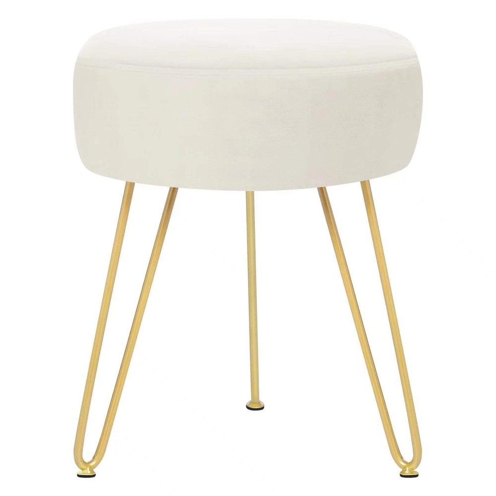 GERANT Multifunctional Vanity Stools - Velvet Round Ottoman Modern Dressing Stoo