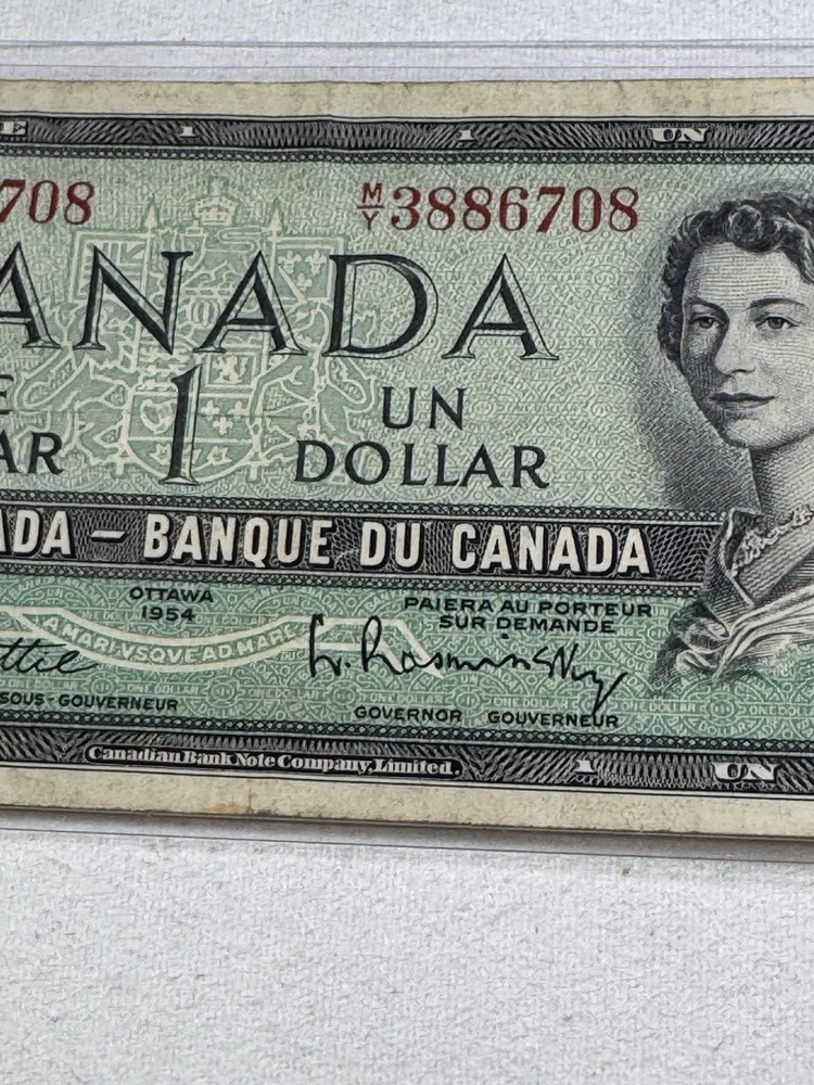 1954 Canada 1 Dollar Banknote P# 74b