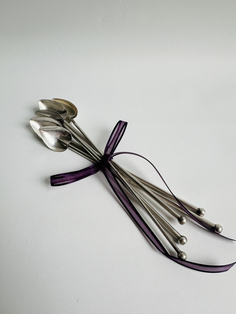 Sterling Silver Hearth Shape Spoons