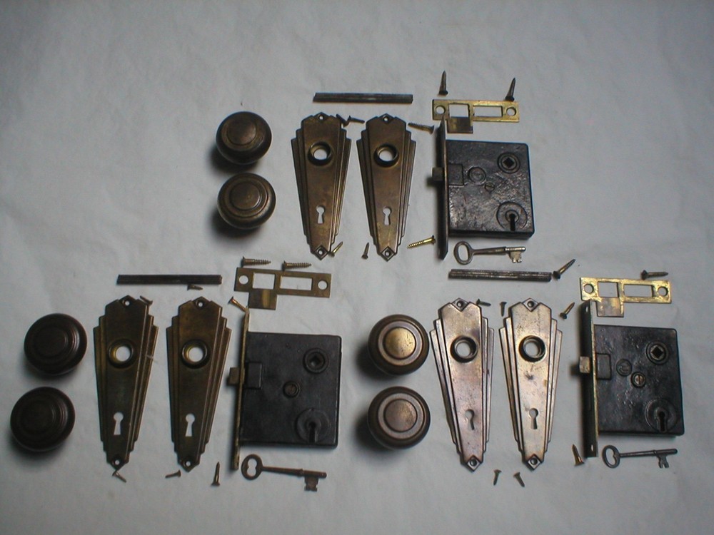 Antique Art Deco Door Hardware Set