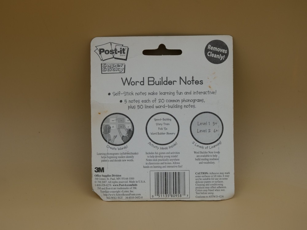 Post-it Super Sticky Word Builder Notes Sealed 100 + 50 Sheets