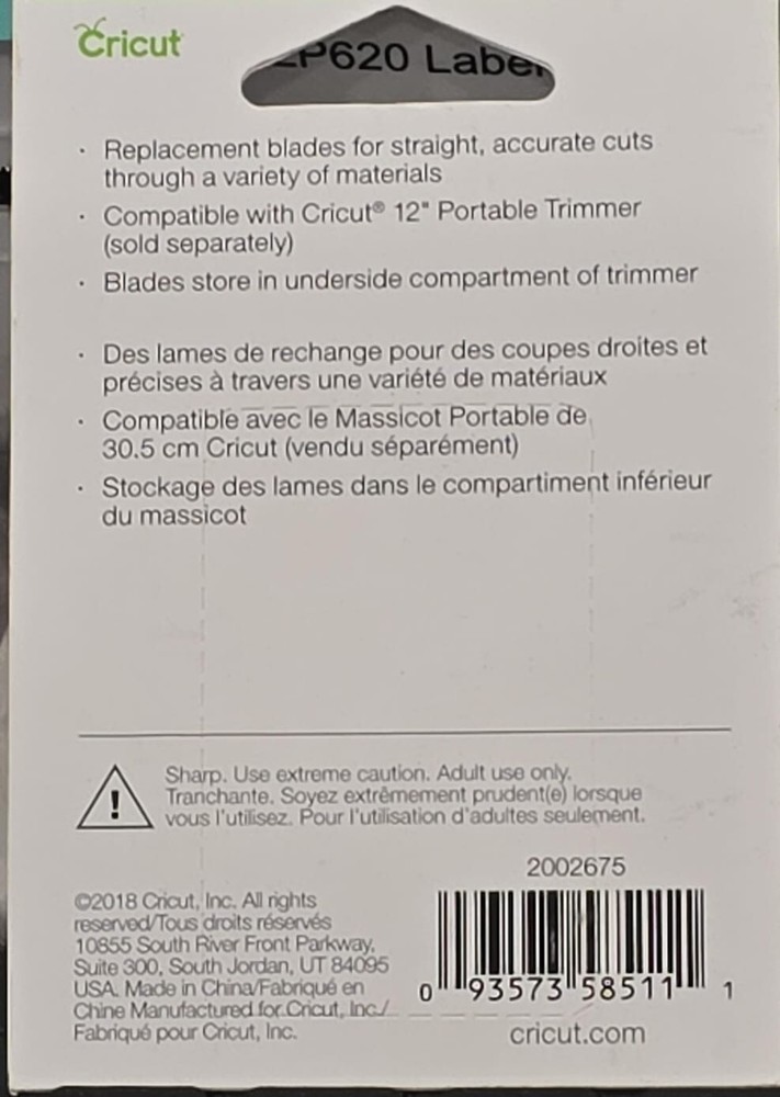 Cricut® Portable Trimmer Replacement Blades (Count 2)