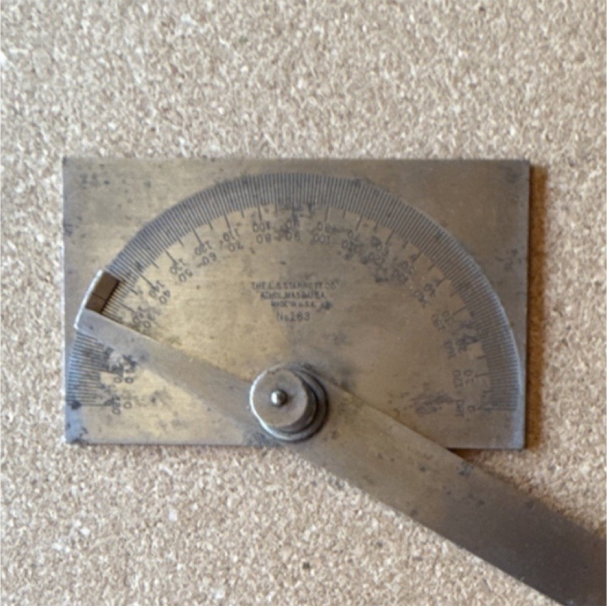 Starrett No. 183 Rectangular Head Protractor 0-180 Degree Measuring Range