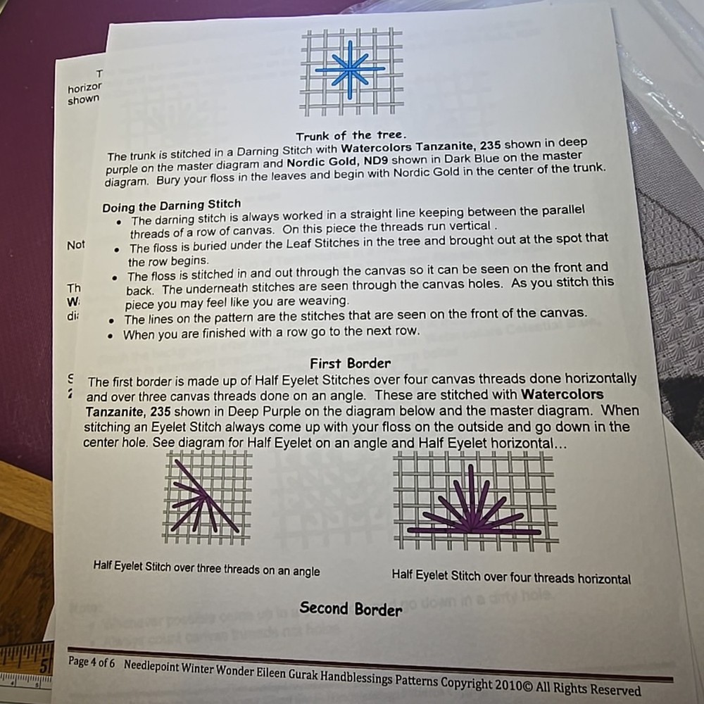 Handblessings Eileen Gurak Needlework Designs Winter Wonder Needlepoint Pattern