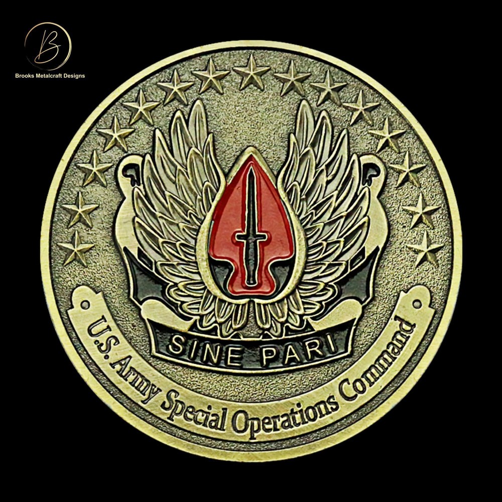 Army Special Operations Command Challenge Coin Sine Pari