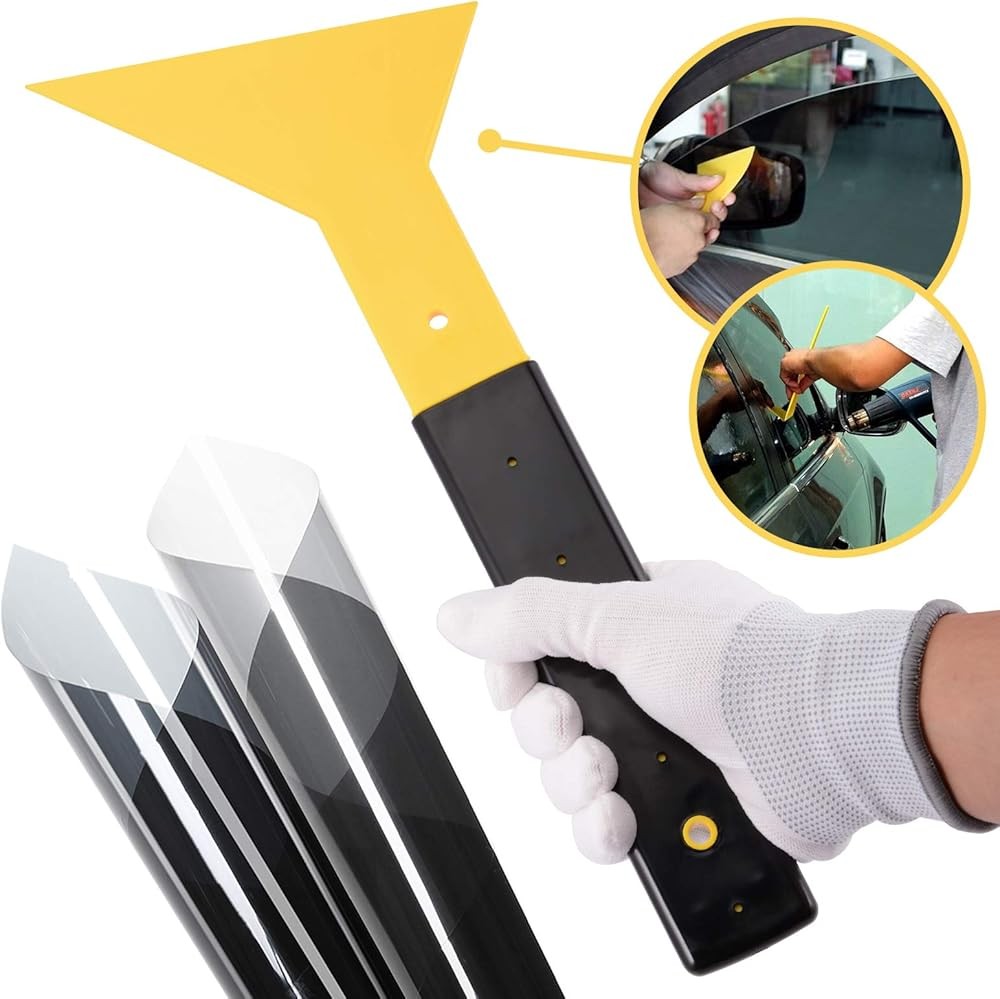 Window Tint Squeee Long Handle Scraper Tool Triangle Slim Foot