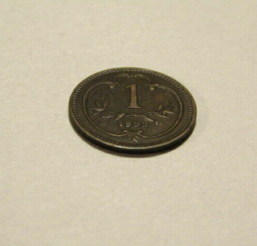 Austria 1893 1 Heller Old Coin