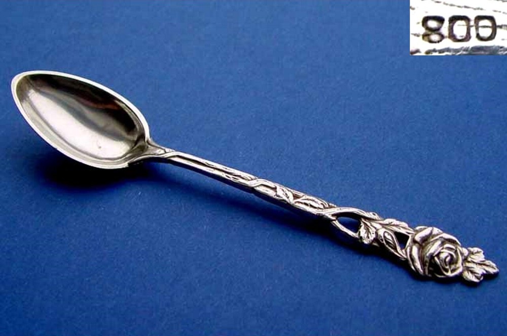 Coffee Spoon, Hildesheimer Rose, 800 Silver B441