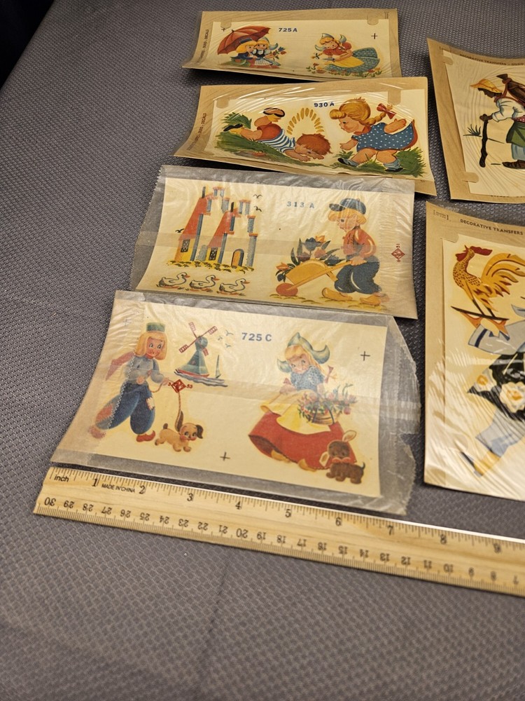 9 vtg duro Decorative Transfers