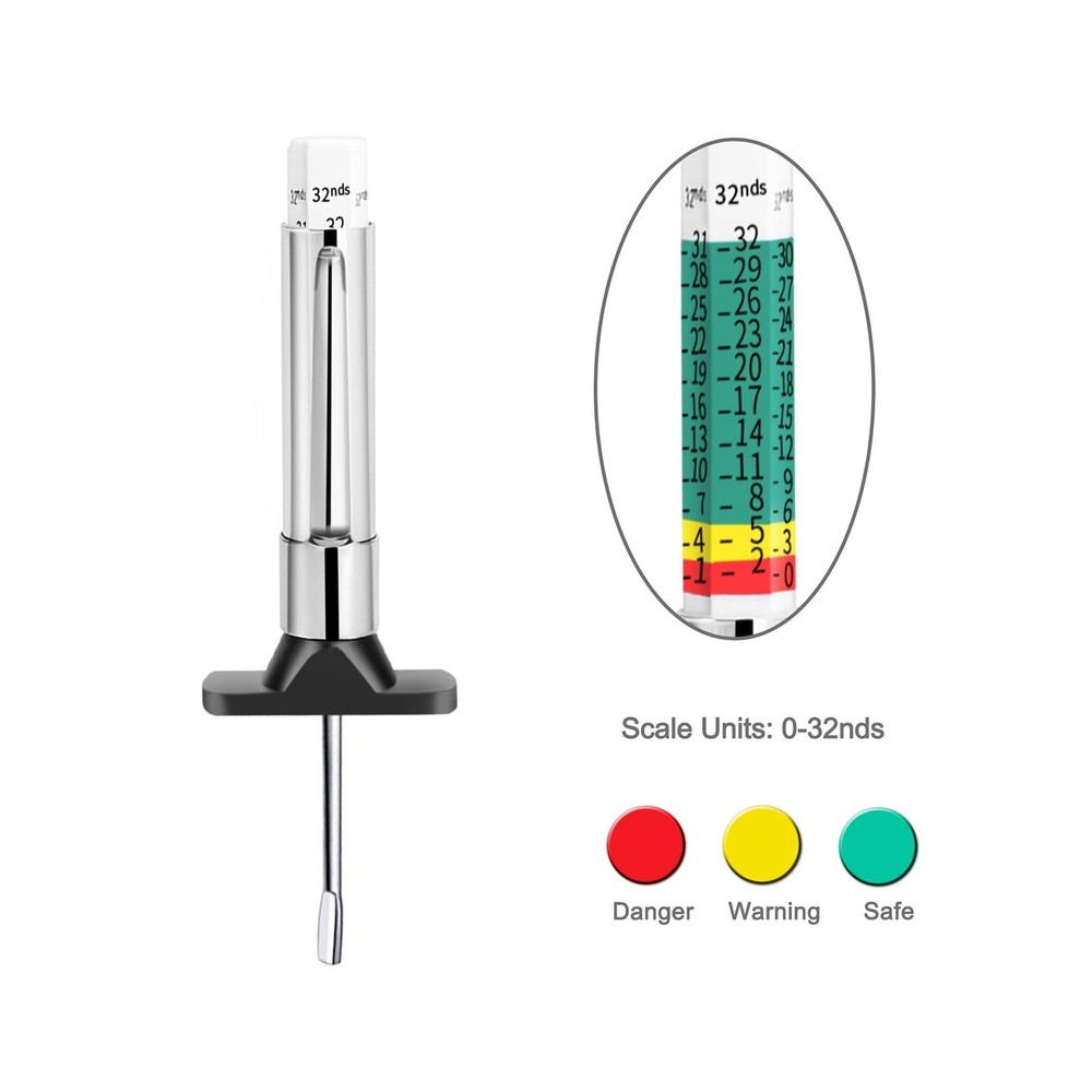 GODESON 88702 Smart Color Coded Tire Tread Depth Gauge 1 Pack